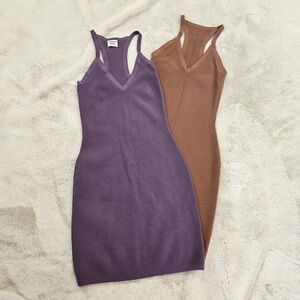 Sunday Best Purple and Brown Midi Dresses